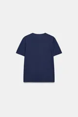 Remera básica de corte regular fit, color marrón, con cuello redondo y manga corta.