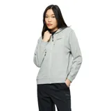Campera con capucha y cierre frontal de Merrell, modelo Farah, de suave tejido polar en color gris melange. Cuenta con cordón ajustable en la capucha y el logo de la marca bordado en el pecho.