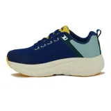 Championes de running Diadora Bresh color azul marino con detalles en amarillo, celeste y blanco.
