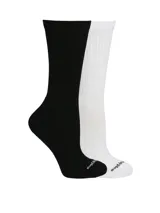 Pack de dos pares de medias largas Hush Puppies en colores negro y blanco, confeccionadas en bambú y algodón, con diseño deportivo y logo en la puntera.