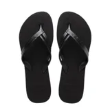 Chancletas de mujer Havaianas modelo Elegance, de color negro, con tiras finas y diseño clásico.