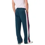 Pantalon de jogging Rusty, color verde petróleo con franjas laterales en color bordó. Presenta cintura elástica con cordón ajustable y logo de la marca bordado en la pierna.