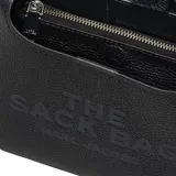 Cartera de mano tipo hobo Marc Jacobs modelo The Mini Sack, color blanco, con diseño minimalista y logo grabado en el frente.