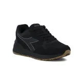 Championes Diadora Vinfa Lifestyle para hombre, color negro con detalles en gris y suela color caramelo.