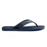Chancletas de hombre Havaianas modelo City Basic, color azul marino, con tiras anchas texturizadas y suela de goma con diseño ergonómico y plantilla grabada.
