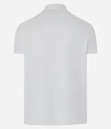 Remera polo de manga corta color verde militar, confeccionada en algodón peruano con cuello convencional y cierre de botones.