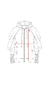 Campera deportiva oversize color bordó con capucha, cierre metálico frontal y mangas raglán de volumen pronunciado. Cuenta con puños largos de rib elástico y cordones regulables a tono con terminaciones metálicas.