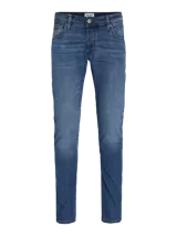Jean de corte slim fit y tiro bajo, con diseño clásico de cinco bolsillos y cierre de botón. Confeccionado en tejido de sarga con acabado super stretch para mayor flexibilidad.