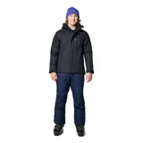 Pantalón de esquí Columbia modelo Bugaboo V, color azul marino, con tecnología impermeable y transpirable Omni-Tech y forro térmico reflectante Omni-Heat. Cuenta con cintura ajustable, bolsillos con cierre, polainas internas y refuerzos en la parte inferior de la pierna.
