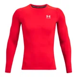 Remera térmica deportiva Under Armour modelo HeatGear Armour Comp LS, de color rojo, manga larga y corte ajustado con diseño ergonómico. Cuenta con el logo de la marca estampado en el pecho.