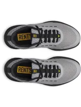 Championes deportivos Project Rock BSR 5, color gris con detalles en negro y amarillo. Diseñados para entrenamiento dinámico, ofrecen estabilidad, flexibilidad y amortiguación.