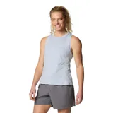 Musculosa deportiva Columbia de color gris claro, con cuello redondo y diseño sin mangas. Confeccionada con tecnología Omni-WICK para la gestión de la humedad y protección solar Omni-Shade UPF 50.