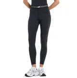 Calza deportiva de tiro alto New Balance, color negro, con banda elástica en la cintura que incluye el logo de la marca. Confeccionada con tecnología NB Sleek de tejido elástico en cuatro direcciones.