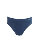 Slip de microfibra liso color azul marino, sin costuras y con cintura elástica.