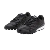 Championes de fútbol Ms Professional Soccer, color blanco con detalles en negro, gris y un toque de amarillo. Cuentan con suela con tapones cortos ideal para césped sintético.