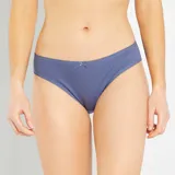 Pack de 3 braguitas de algodón con estampado floral y moño decorativo.