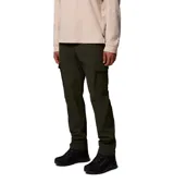 Pantalón cargo de corte recto y estilo técnico, color verde oliva. Confeccionado en tejido elástico resistente a la humedad y manchas, cuenta con múltiples bolsillos laterales con cierre a presión, bolsillos traseros y presillas utilitarias en la cintura.