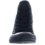 Championes Converse Chuck Taylor All Star de caña alta, color negro, con suela de goma y puntera reforzada.