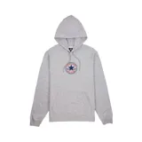 Canguro gris con capucha ajustable con cordón, bolsillo tipo canguro y logo Converse bordado en el pecho.