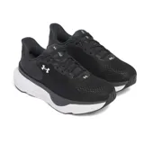 Championes de running Under Armour modelo Infinite Pro 2, color negro con suela blanca. Presentan parte superior de malla técnica transpirable, forro acolchado en cuello y lengüeta, y entresuela con tecnología de amortiguación UA HOVR+ para mayor retorno de energía y estabilidad.