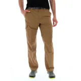 Pantalón cargo Columbia Silver Ridge Cargo 3 color marrón, de corte recto y tejido transpirable con tecnología Omni-Wick y protección solar Omni-Shade. Cuenta con múltiples bolsillos, incluyendo bolsillos laterales con solapa y cierre de velcro, y cintura parcialmente elástica.