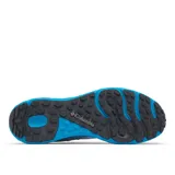Championes de trekking y trail running Columbia Konos Trs Outdry, color gris con entresuela azul vibrante y detalles en el mismo tono. Confeccionados con empeine de malla técnica impermeable y transpirable, sistema Navic Fit para mayor sujeción y suela con tecnología Adapt Trax.