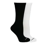 Pack de dos pares de medias deportivas de caña alta, una en color negro y otra en color blanco, con logo de la marca estampado en la puntera.