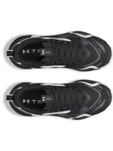 Championes de entrenamiento Under Armour modelo UA W Reign XT para mujer, en color negro con detalles en blanco y gris. Cuentan con capellada de malla transpirable, refuerzos de TPU, mediasuela de amortiguación UA HOVR y suela de diseño estructurado para mayor estabilidad.
