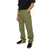 Pantalón cargo de corte regular y talle bajo, confeccionado en tejido ripstop de algodón. Presenta refuerzo de doble capa en las rodillas, múltiples bolsillos laterales de estilo militar y cordones ajustables en los puños.