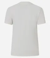 Remera blanca de algodón con cuello redondo y manga corta, con estampa frontal localizada inspirada en el estilo napoleónico en color negro.
