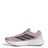 Championes Adidas Runfalcon 6 W de color lila con las tres tiras clásicas en los laterales en tono oscuro, suela de espuma blanca Cloudfoam con sutiles detalles salpicados y suela exterior de goma negra.