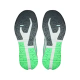 Championes de running On Running modelo Cloudvista 3 M, color celeste claro con detalles en verde brillante y suela con tecnología CloudTec.