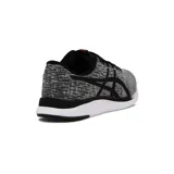 Championes de running Asics Streetwise, con diseño de tejido melange en tonos gris y negro, entresuela blanca y suela negra. Incorporan el logo de la marca en el lateral y detalles en rojo en la lengüeta.