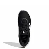 Championes deportivos Adidas modelo Cloudfoam Flex, color negro con las tres tiras laterales en blanco y suela blanca con tecnología de amortiguación Cloudfoam.