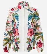 Camisa de manga larga confeccionada en algodón cambraia texturizado con estampa floral.
