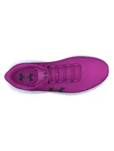 Championes de running Under Armour modelo Phade RN 3, color violeta con suela blanca. Presentan una parte superior de malla transpirable con el logo de la marca en el lateral y entresuela de EVA para mayor amortiguación.