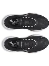 Championes de running Under Armour modelo Velociti Pace, color negro con detalles en blanco. Presentan parte superior de malla ligera y transpirable, amortiguación UA HOVR para retorno de energía y suela de goma completa para mayor tracción.