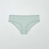 Pack de dos culottes de algodón color verde con borde de encaje.