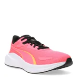 Championes Puma Skyrocket Lite de running, color negro con detalles en rosa y suela blanca.
