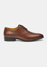 Zapato de vestir tipo oxford Guarnieri modelo Baly, color marrón, con cordones y detalle texturizado en el empeine.
