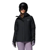 Campera técnica 3 en 1 de Columbia, diseñada para deportes de nieve. Cuenta con capa exterior impermeable con tecnología Omni-Tech y costuras selladas, y capa interior aislante con forro termorreflectante Omni-Heat. Incluye capucha ajustable, ventilación en axilas, faldón para nieve, múltiples bolsillos con cremallera y puños ajustables.