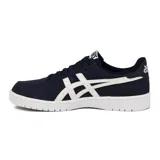 Championes Asics modelo Japan S para hombre, en color azul marino con detalles en blanco y suela de goma blanca.