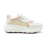 Championes urbanos American Sport Coti, color blanco con detalles en beige y rosa.