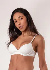 Soutien de microfibra preformado con copa y aro, sin costuras y con breteles regulables.