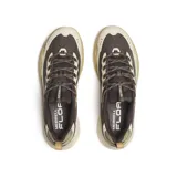 Championes de trekking Merrell Moab Speed 2 Sport, modelo para hombre, en tonos marrón, beige y verde militar. Combinan parte superior de nailon antidesgarro y TPU, entresuela de espuma FloatPro y suela Vibram TC5+ con tecnología FlexPlate para mayor estabilidad y tracción.