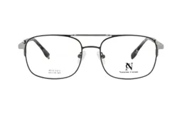 Armazón de lentes Nazareno Corsini modelo 6013, de diseño rectangular estilo aviador con doble puente, color gris oscuro.