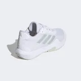 Championes de training Adidas Amplimove Trainer, color blanco con tres franjas laterales en tono verde menta pálido. Presentan una parte superior de malla sin costuras con refuerzos de TPU y mediasuela esculpida de EVA.