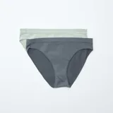 Pack de dos braguitas lisas, una color verde agua y otra gris.