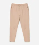 Pantalón deportivo para hombre Get Over de color beige, con cintura elástica con cordón de ajuste, bolsillos funcionales y cierres en los tobillos.
