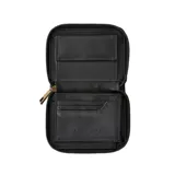 Billetera negra pequeña con cierre, marca Rip Curl, modelo Wanderer Small Zip.